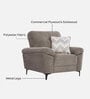Amsterdam Fabric 1 Seater Sofa in Grey Colour
