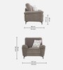 Amsterdam Fabric 1 Seater Sofa in Grey Colour