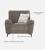 Amsterdam Fabric 1 Seater Sofa in Grey Colour