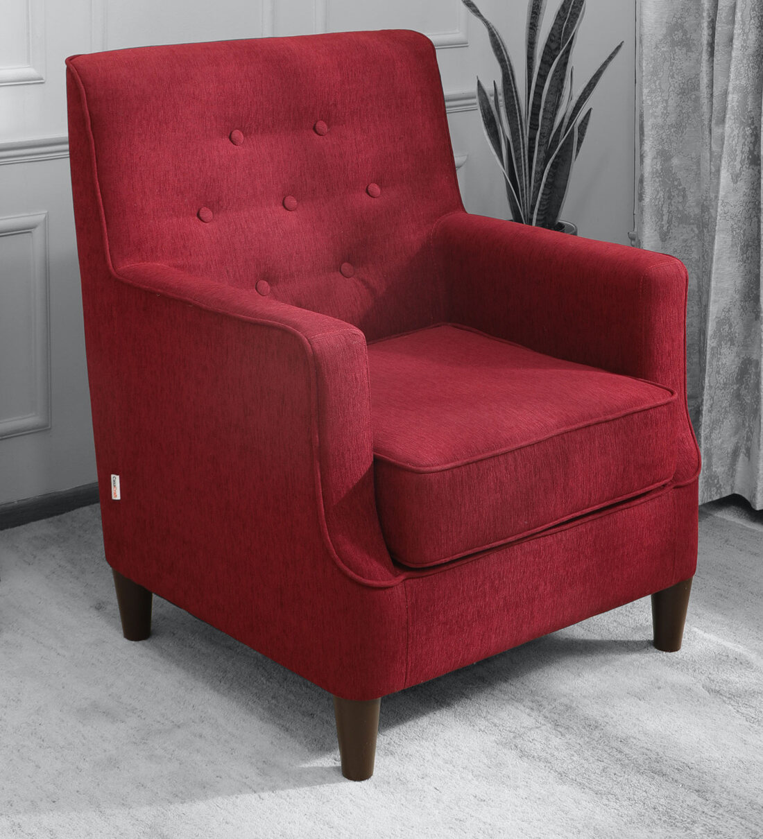 Buy Ander Lounge Chair In Red Colour CasaCraft By Pepperfry