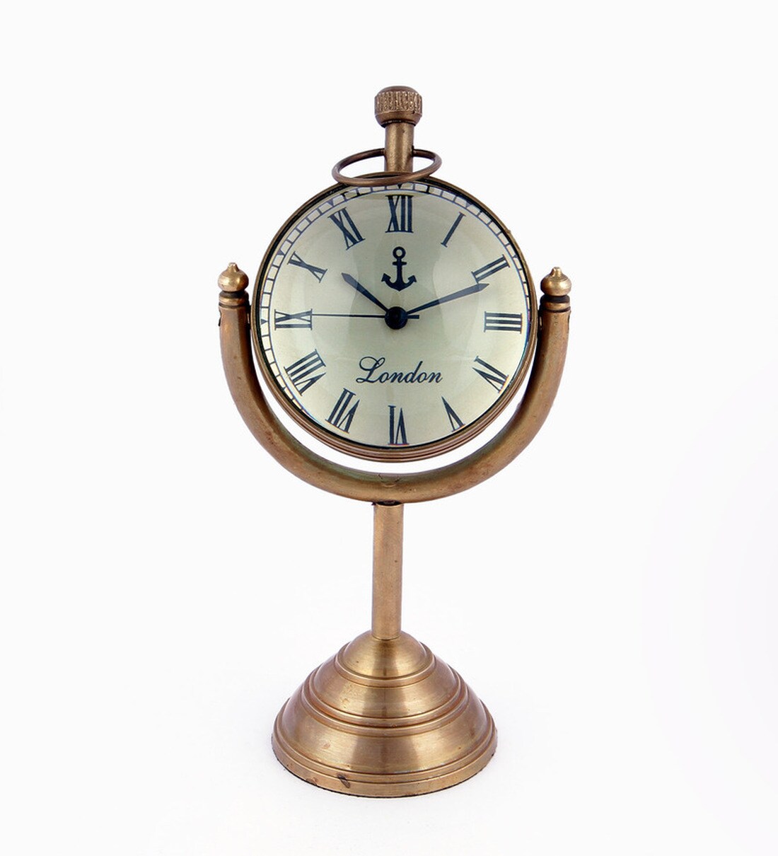 Buy Brass Analog Table Clock by Anantaran Online Table Clocks Table
