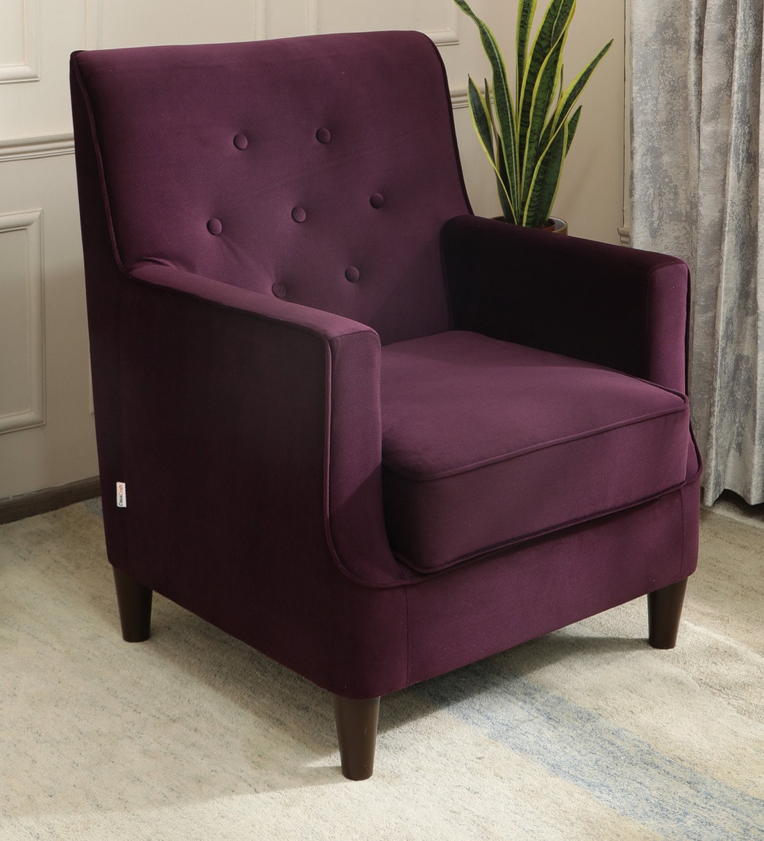 Buy Ander Lounge Chair in Wine Colour CasaCraft By Pepperfry Online