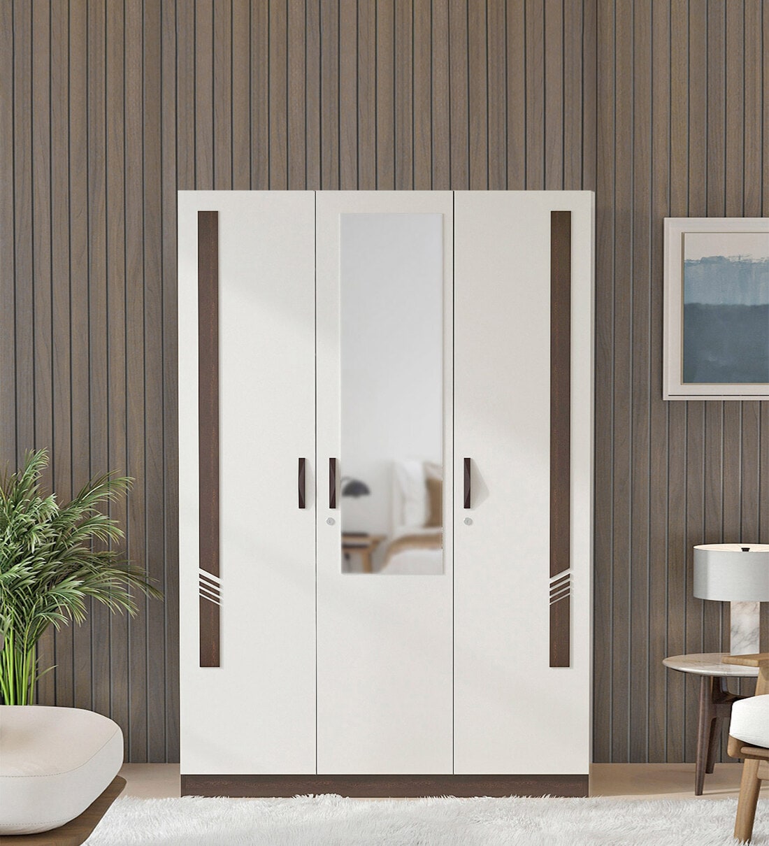 Wardrobe with mirror 3 outlet door