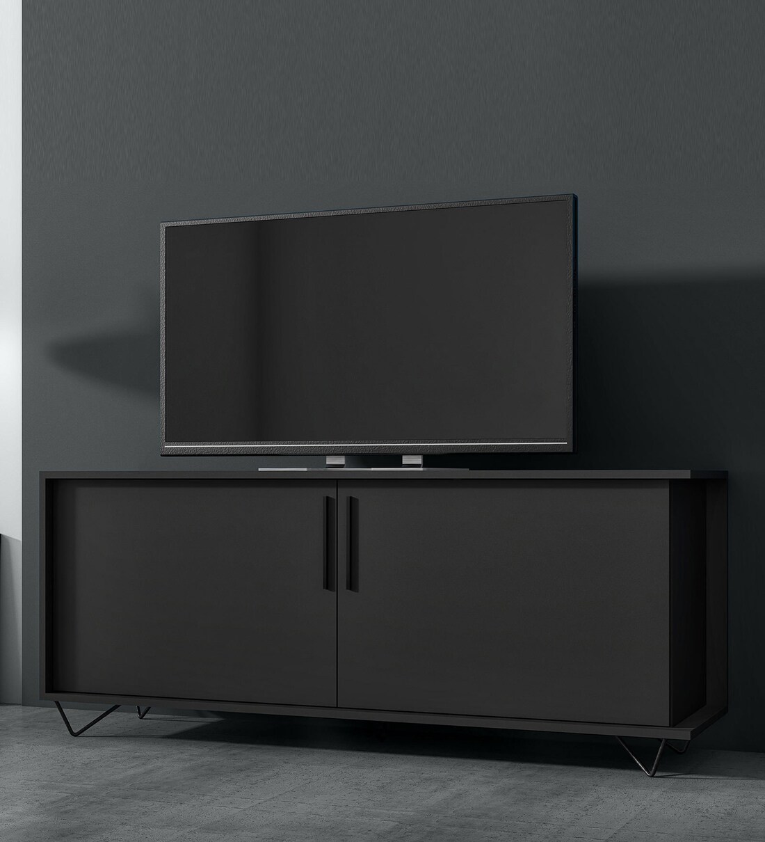 Buy Angel TV Unit in Black Colour CasaCraft By Pepperfry Online