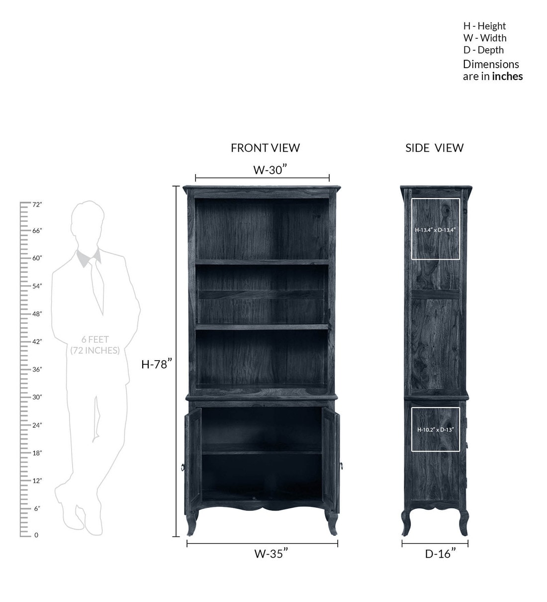Buy Anne Solid Wood Hutch in Warm Chestnut Finish Amberville