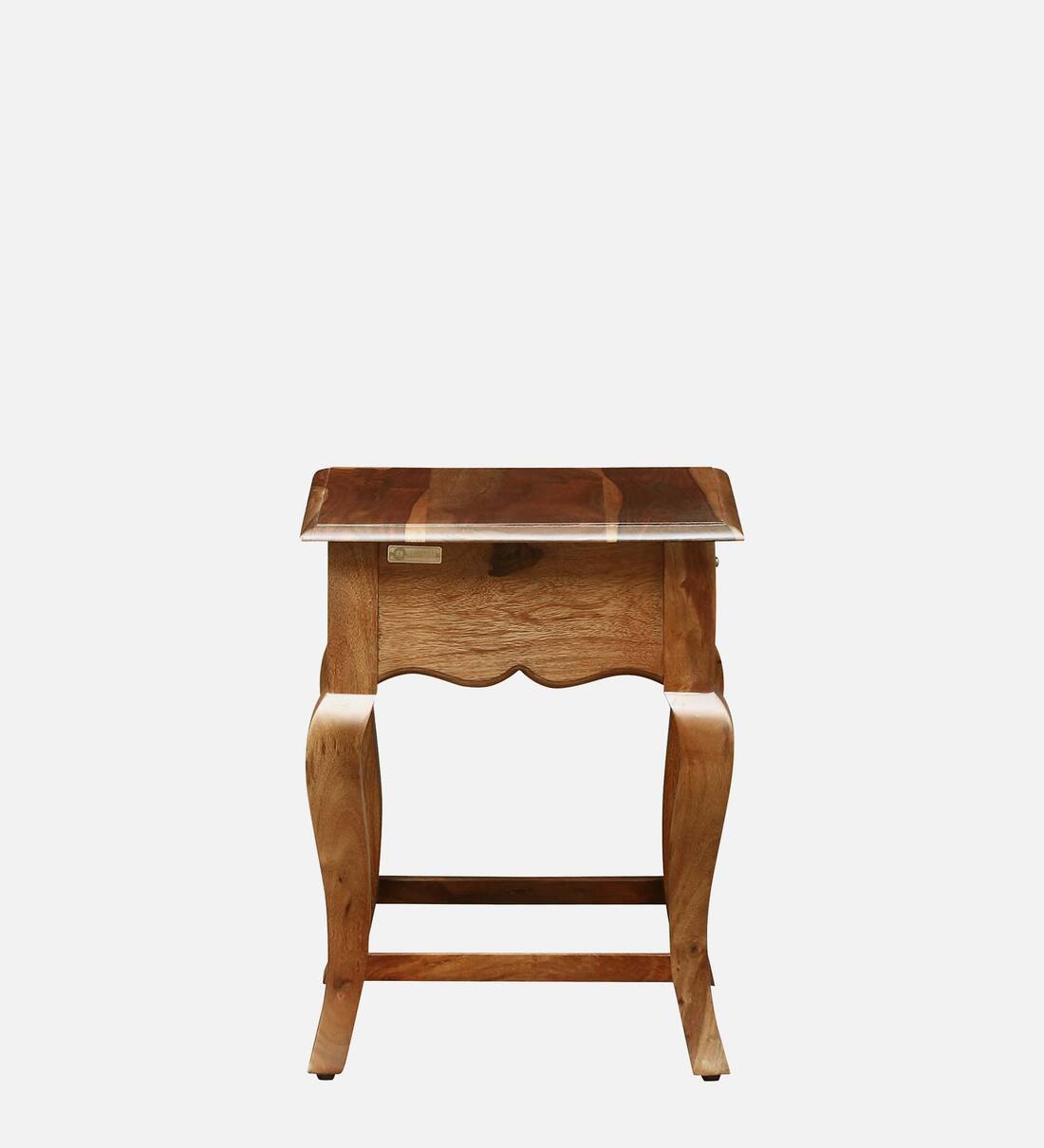 Buy Anne Sheesham Wood Bedside Table In Rustic Teak Finish With Drawer