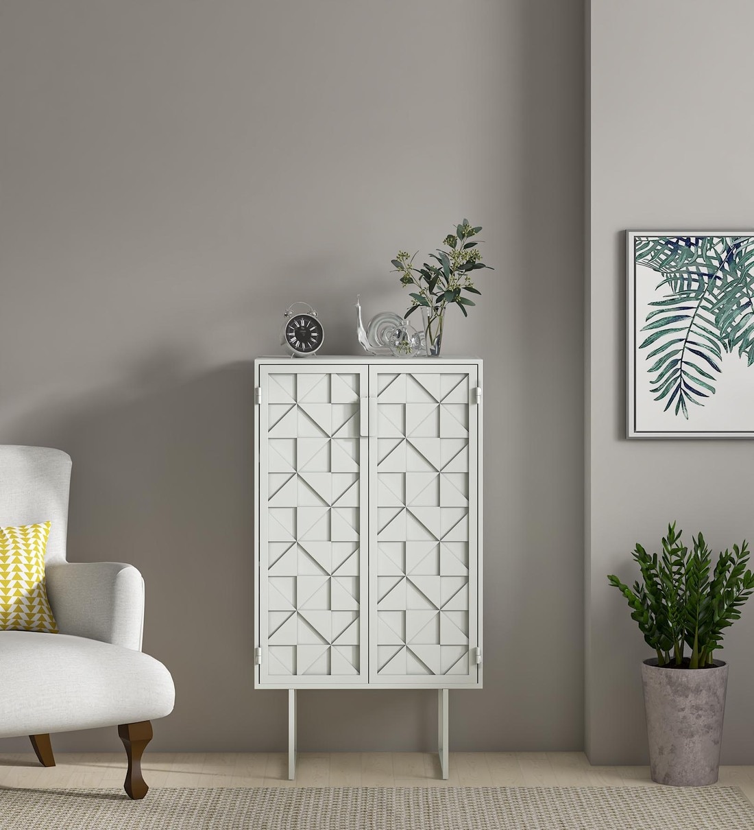 Buy Anstett Tall Metal Cabinet In White Colour at 21% OFF by Casacraft ...