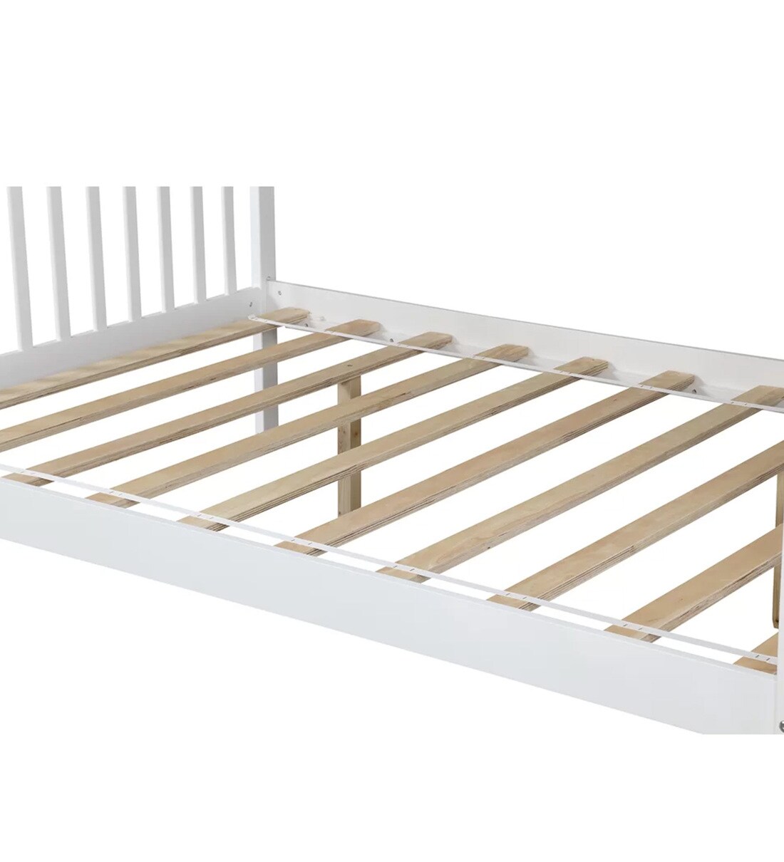 Buy Farmhouse Pine Wood Trundle Bunk Bed in White CasaCraft By