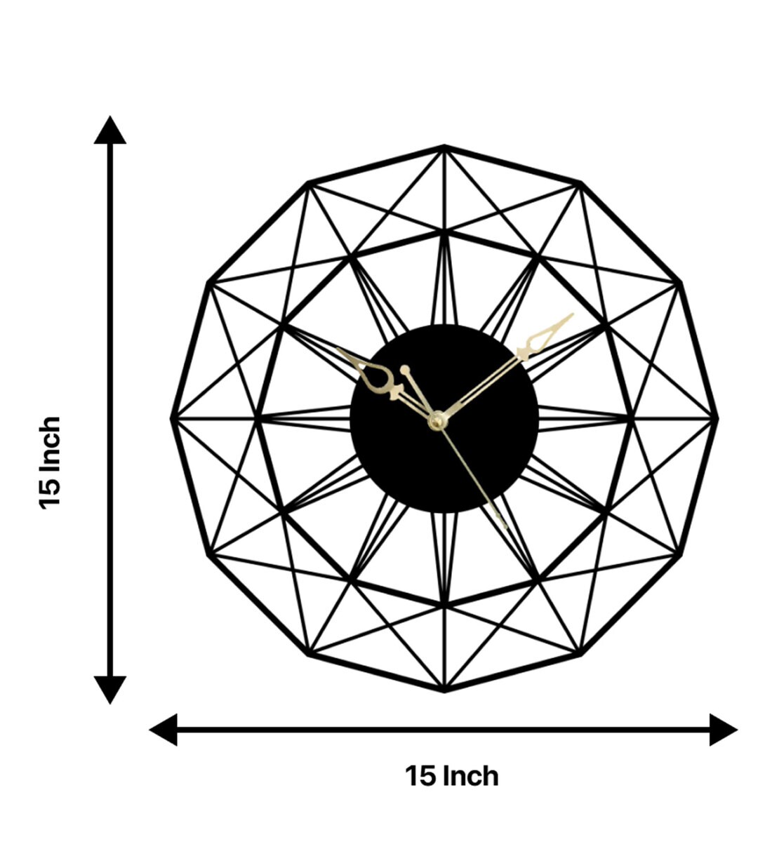 Buy Antique Black Geometric Iron Wall Clock By The Next Decor Online