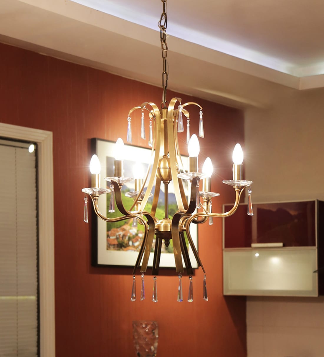 Buy Brass Metal Chandelier at 26% OFF by Kapoor Lampshades | Pepperfry