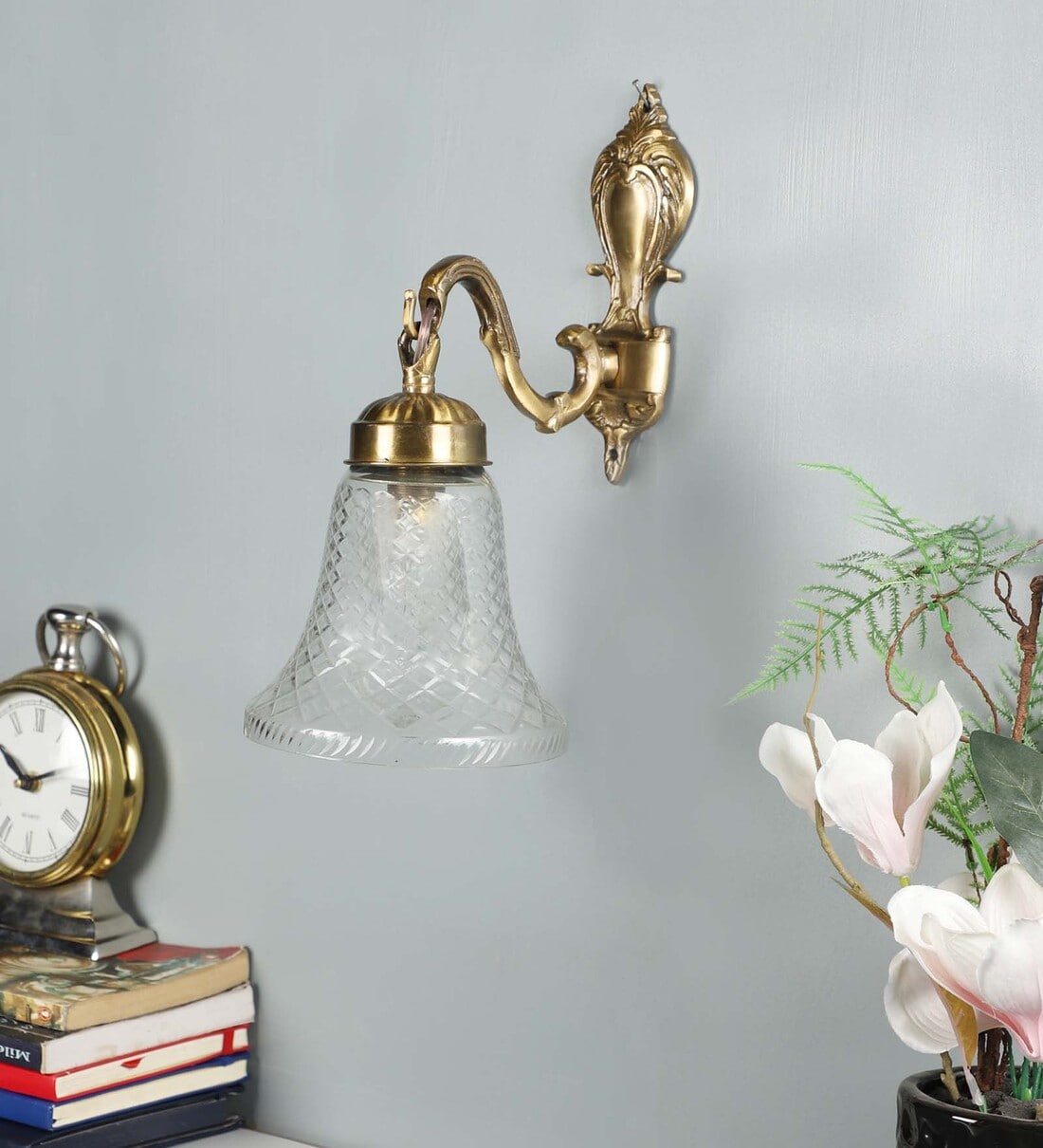 Buy Antique Brass Brass Wall Light By Imperial Glass Emporium Online