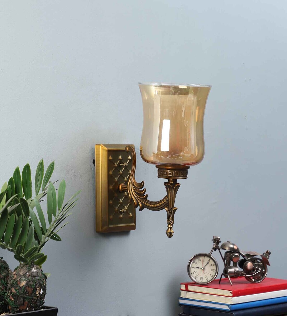 Buy Antique Brass Metal Wall Light By Eliante By Jainsons Lights Online