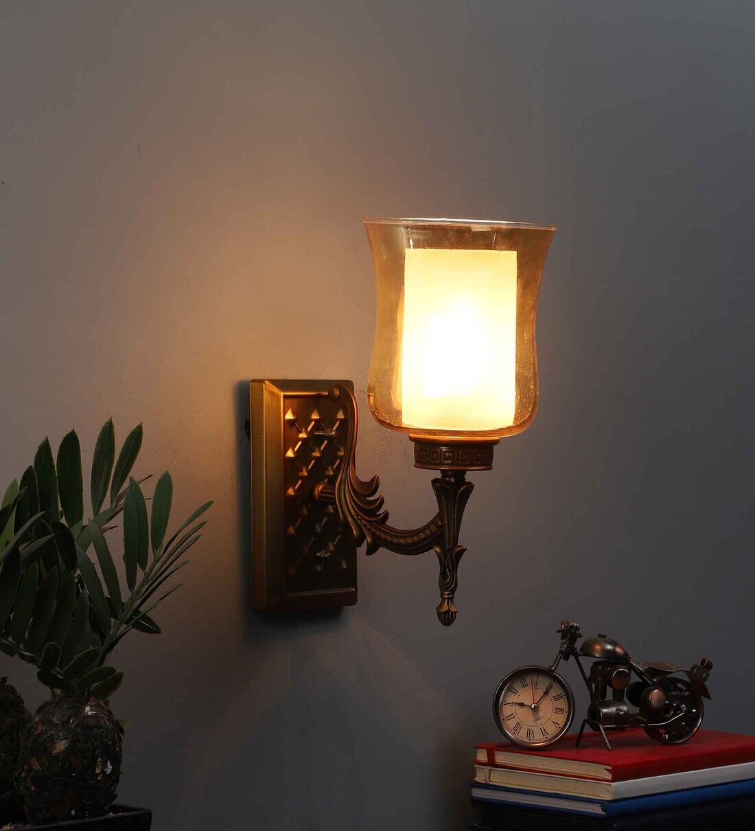 Buy Antique Brass Metal Wall Light By Eliante By Jainsons Lights Online