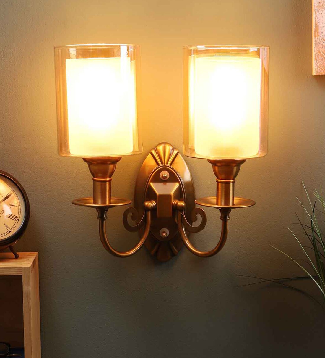 Buy Antique Brass Metal Wall Light By Eliante By Jainsons Lights Online