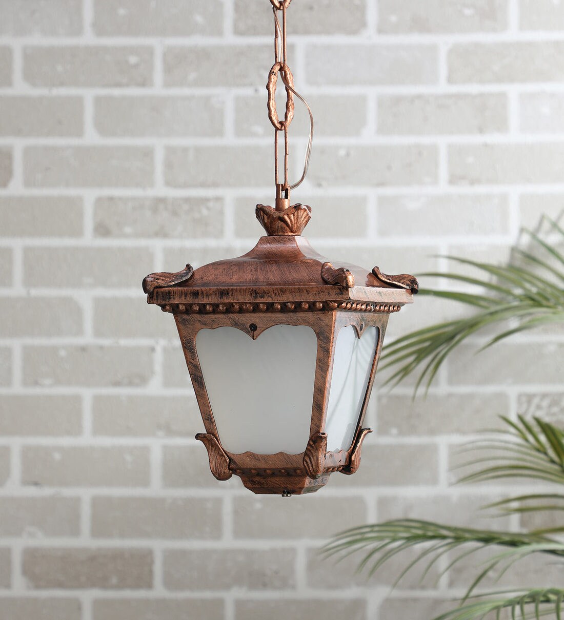 Buy Antique Copper Acrylic Outdoor Hanging Light by Fos Lighting Online