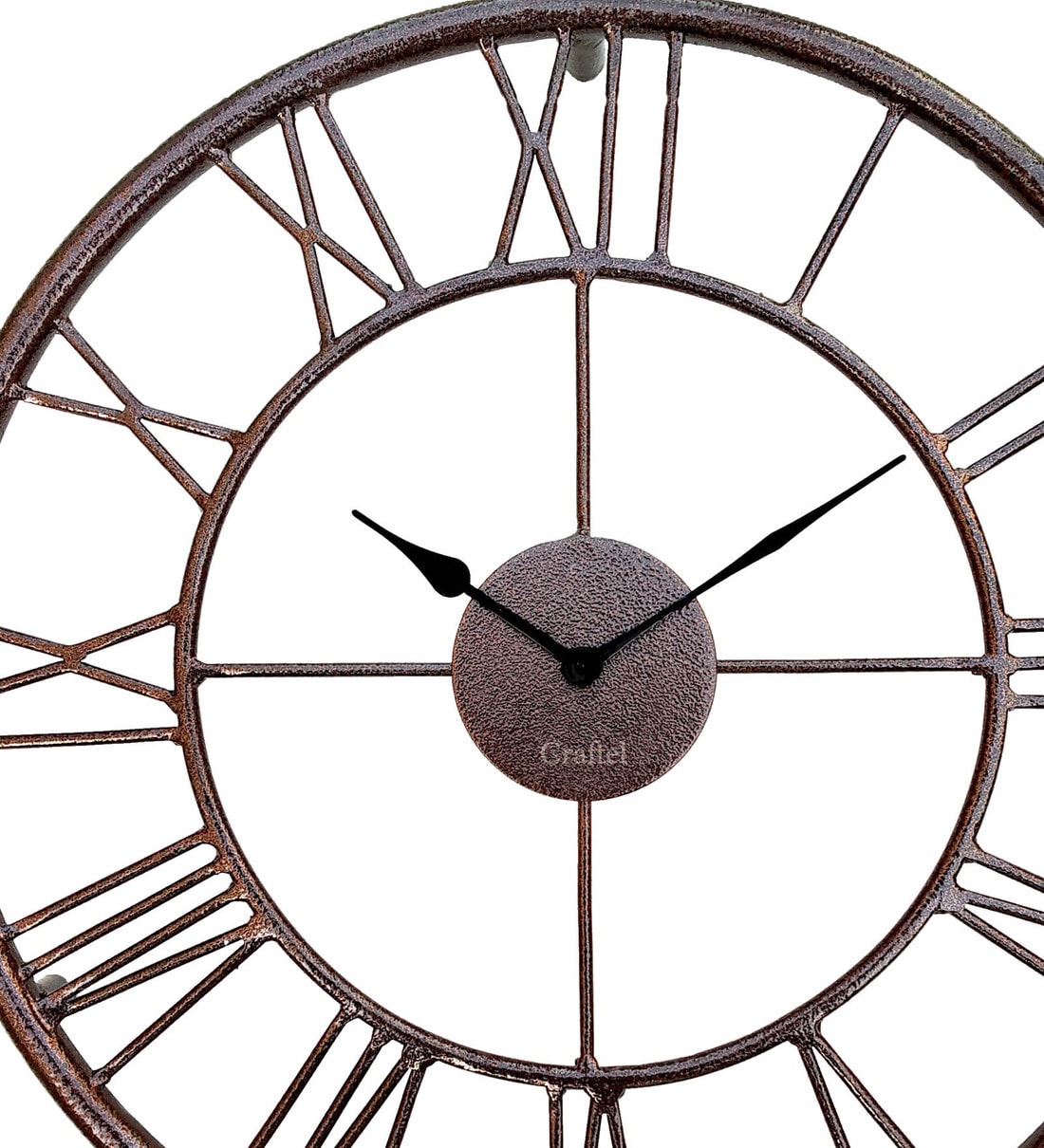 Buy Brown Brass Analog Decorative Wall Clock by Craftel Online