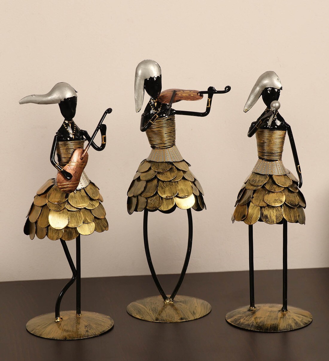 Buy Gold Finish Metal Musician Figurine by Cocovey Online Human