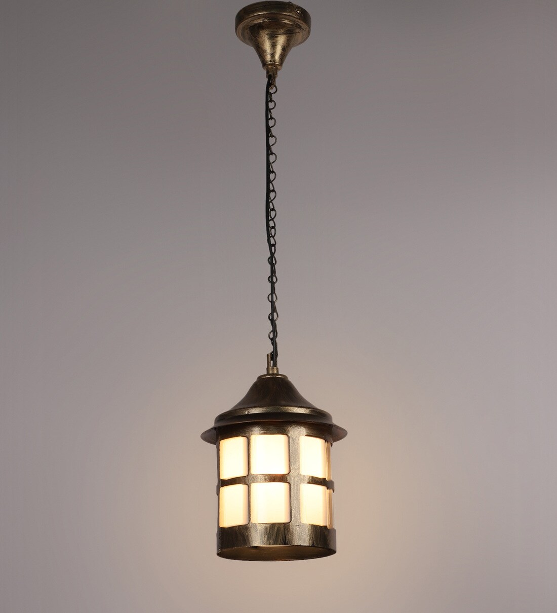 Buy Antique Gold Mild Steel Outdoor Hanging Light by LeArc LED Lighting Online Outdoor Hanging