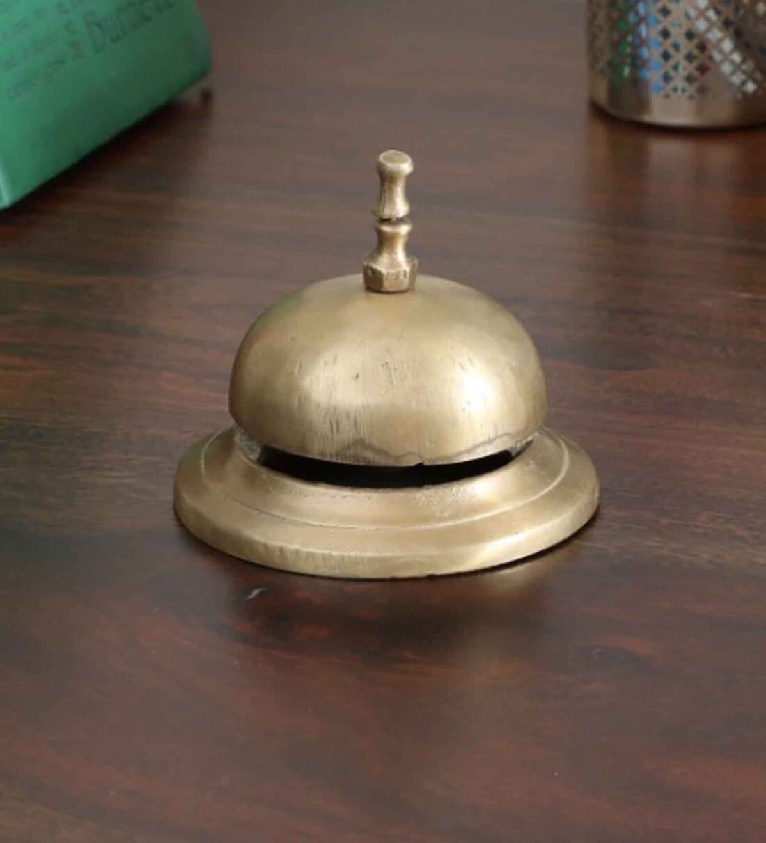 Antique brass desk sale bell