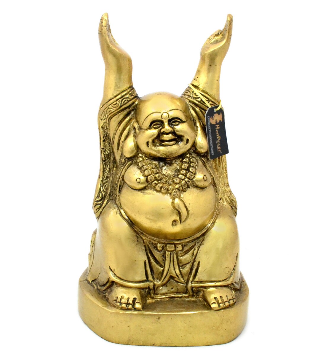 Buy Yellow Brass Laughing Buddha Idol by Handecor at 15% OFF by ...