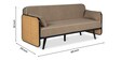 Andaman Havelock Fabric 3 Seater Sofa In Black Finish