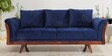 Anderson Solid Wood 3 Seater Sofa in Blue Colour