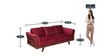 Anderson Solid Wood 3 Seater Sofa in Maroon Colour