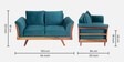 Anderson Fabric 2 Seater Sofa In Turquois Colour