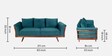 Anderson Fabric 3 Seater Sofa in Turquois Colour