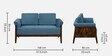 Andorra Sheesham Wood 2 Seater Sofa In Blue Colour