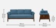 Andorra Sheesham Wood 3 Seater Sofa In Blue Colour