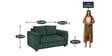 Andres Fabric 2 Seater Sofa In Green Colour