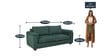 Andres Fabric 3 Seater Sofa In Green Colour