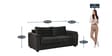 Andres Velvet 3 Seater Sofa In Charcoal Grey Colour