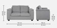 Andres Chenille Fabric 2 Seater Sofa In Ash Grey Colour