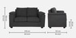 Andres Chenille Fabric 2 Seater Sofa In Charcoal Grey Colour
