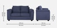 Andres Chenille Fabric 2 Seater Sofa In Navy Blue Colour