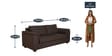 Andres Chenille Fabric 3 Seater Sofa In Chestnut Brown Colour