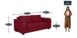 Andres Chenille Fabric 3 Seater Sofa In Garnet Red Colour