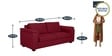 Andres Chenille Fabric 3 Seater Sofa In Garnet Red Colour