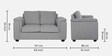 Andres Fabric 2 Seater Sofa In Ash Grey Colour