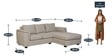 Andres Fabric LHS Sectional Sofa (2 + Lounger) In Beige Colour