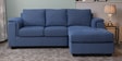 Andres Fabric LHS Sectional Sofa (2 + Lounger) With Lounger In Denim Blue Colour