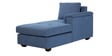 Andres Fabric LHS Sectional Sofa (2 + Lounger) With Lounger In Denim Blue Colour