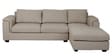 Andres Fabric LHS Sectional Sofa (3 + Lounger) In Beige Colour