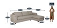 Andres Fabric LHS Sectional Sofa (3 + Lounger) In Beige Colour