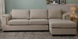 Andres Fabric LHS Sectional Sofa (3 + Lounger) In Beige Colour