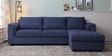 Andres Fabric LHS Sectional Sofa (3 + Lounger) In Navy Blue Colour