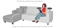 Andres Fabric RHS Sectional Sofa (2 + Lounger) in Navy Blue Colour
