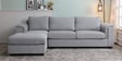 Andres Fabric RHS Sectional Sofa (3 + Lounger) in Ash Grey Colour